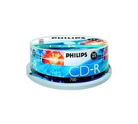 CD-R PHILIPS 700 Mo 52x en Cakebox de 25 pcs - Capacidad 700 Mo - Duración 80 min