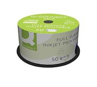 Cd-r q-connect con superficie 100% imprimible para inkjet capacidad 700mb duracion 80minvelocidad 52x bote de 50 unid