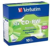 CD-RW700MB2X-12X Discos regrabables - Paquete de 10 unidades en estuche delgado