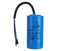 CD60 Condensador de motor de arranque universal Microfarad con cable conductor 250V CA 200uF 50/60Hz para compresor de aire de motor