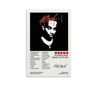 CDAXHOZ Playboi Carti - Póster de álbum rojo de Lotta para pared, hotel, decoración de sala de estar, dormitorio, baño, bar, mostrador, póster de 30 x 45 cm, estilo sin marco