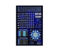 CDAXHOZ Póster de teoría de la guitarra para pared, hotel, decoración de sala de estar, dormitorio, baño, bar, mostrador, póster de 40 x 60 cm, estilo sin marco