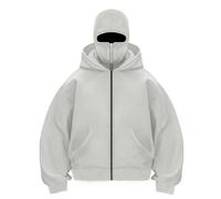 cdbsdvico Sudadera con capucha con cremallera para hombre Chaqueta caliente con capucha Balaclava Pasamontañas Motocicleta Máscara Anti-viento para deportes al aire libre Ciclismo Abrigo Sudaderas