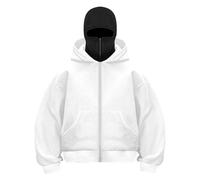cdbsdvico Sudadera con capucha con cremallera para hombre Chaqueta caliente con capucha Balaclava Pasamontañas Motocicleta Máscara Anti-viento para deportes al aire libre Ciclismo Abrigo Sudaderas