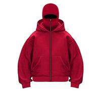 cdbsdvico Sudadera con capucha con cremallera para hombre Chaqueta caliente con capucha Balaclava Pasamontañas Motocicleta Máscara Anti-viento para deportes al aire libre Ciclismo Abrigo Sudaderas