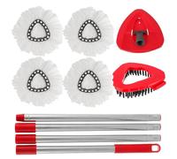 CDDCWZ Cabezal de fregona giratorio y cepillo de repuesto compatible con el sistema de 1 tanque O Cedar EasyWring, 4 recambios de fregona de microfibra, 1 mango de fregona, 1 base de fregona y 1 juego