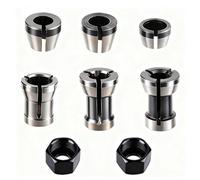 CDDCWZ Set di pinze di serraggio, 6 adattatori di serraggio (6 mm, 6,35 mm, 8 mm) e 2 dadi, pinze di precisione per incisione e lavorazione del legno (8 pezzi)