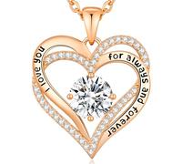 CDE Cadena para mujer de plata de ley 925 de latón con colgante de corazón para mujer, joya de cumpleaños, regalo para ella, novia, Navidad, día de San Valentín, día de la madre, Extra, Plata de ley y