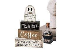 CDecorazione A Livello Ghost A Livello Di Fantasma - Centrotavola per Vassoio A Festivo | Segno Fantasma | Arredamento Di Halloween In Legno | Decorazione Di Halloween Adatto per Il Display Da