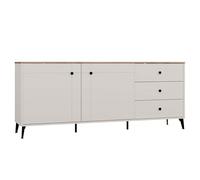 CDF Aparador Largo para Salón y Dormitorio, Buffet Moderno con 3 Cajones y 2 Puertas, Mueble de Almacenaje para Ropa y Documentos, Diseño Elegante Point 2D3S Cachemira, 183,5 x 40 x 75,5 centímetros