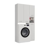 CDF Armario Alto Marpol DD | Color: Blanco | Moderna estantería de baño | Armario de Almacenamiento | Espaciosos estantes | Puertas | Fácil Montaje | Tiradores Elegantes