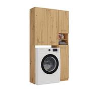 CDF Armario Alto MARPOL DD | Color: Roble Artisan | Moderno Estante de baño | Armario de Almacenamiento | espaciosos estantes | Puertas | fácil Montaje | Tiradores Elegantes