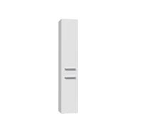 CDF Armario alto para baño NEL lV | color: blanco | moderno estante de baño | armario de almacenamiento | espaciosos estantes | puertas | fácil montaje | asas elegantes | cesta para la ropa sucia