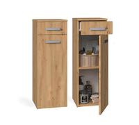 CDF Armario Alto para baño NEL V DS | Color: Roble Artisan | Moderno Estante de baño | Armario de Almacenamiento | espaciosos estantes | Puertas | fácil Montaje | Asas Elegantes