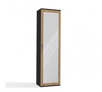 CDF Armario Espejo, Armario de recibidor, Armario de Entrada, Armario Alto, Perchero, Armario de recibidor, Armario de Almacenamiento para Chaquetas y Zapatos - Duo Antracita/Roble Artesanal