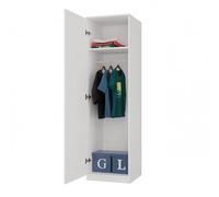 CDF Armario Mueble con Estantes para Almacenamiento Ropa Casa Dormitorio Habitación Salón Oficina Entrada Alto Puertas Organizador Vertical Espacios Pequeños Compartimentos Uso Práctico - SD 50 Blanco