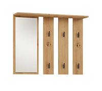 CDF Armario Parma | Color: Roble Artisan | Espacio para Ropa, Abrigos, Chaquetas | Ideal para Pasillo, Pasillo, Oficina, Oficina | 6 Ganchos | Estante | Espejo Grande