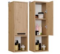 CDF Columna De Baño Armario Mueble Puerta Estante Suspendida Roble Artisan | 3 baldas, tablero de partículas 16 mm, acabado mate, 25,5x24x82 cm, montaje propio, garantía 2 años, peso 9 kg, moderno, alto