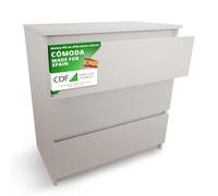 CDF Cómoda 3 Cajones Cajonera Dormitorios Comoda Moderna de Dormitorio Cómoda de Noche Armario de Almacenamiento, Mueble para Ropa - Placa laminada 16 mm Cachemira 40x70x75 cm