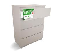 CDF Cómoda 4 Cajones Cajonera Dormitorios Comoda Moderna de Dormitorio Cómoda de Noche Armario de Almacenamiento, Mueble para Ropa - Placa laminada 16 mm Cachemira 40x70x97 cm