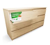 CDF Cómoda 6 Cajones Cajonera Dormitorios Comoda Moderna de Dormitorio Sinfonier Cómoda de Noche Armario de Almacenamiento, Mueble para Ropa - Placa laminada 16 mm Roble Artisan 40x138x75 cm