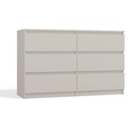 CDF Cómoda Malwa M6 120 | Color: Cachemira (beige) | Armario para documentos, objetos pequeños | Ideal para salón, dormitorio, habitación de los niños, habitación juvenil y oficina | 6 cajones