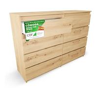 CDF Cómoda 8 Cajones Cajonera Dormitorios Comoda Moderna de Dormitorio Sinfonier Cómoda de Noche Armario de Almacenamiento, Mueble para Ropa - Placa laminada 16 mm Roble Artisan 40x138x75 cm