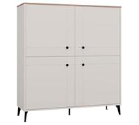 CDF Cómoda Alta para Salón, Oficina y Dormitorio, Gran Mueble de Almacenaje Moderno con 4 Puertas y 8 Estantes Espaciosos, Buffet Multifunción, Súper Diseño Elegante Cachemira, 123,5 x 40 x 135,5 cm