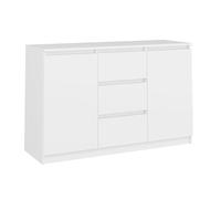 CDF Cómoda Baja con 2 Puertas y 3 Cajones Mueble Buffet Bajo para Salón y Dormitorio Mueble Multiusos Moderno 120 x 40 x 75 cm - Blanco