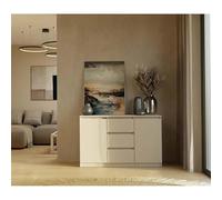 CDF Cómoda Baja con 2 Puertas y 3 Cajones Mueble Buffet Bajo para Salón y Dormitorio Mueble Multiusos Moderno 120 x 40 x 75 cm - Cachemira