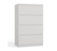 CDF Malwa M4-60 - Cómoda (4 cajones amplios), color blanco