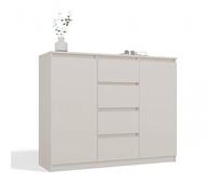 CDF Cómoda con 2 Puertas y 4 Cajones Mueble de Almacenaje para Salón y Dormitorio Aparador Moderno 120 x 40 x 97 cm - Cachemira