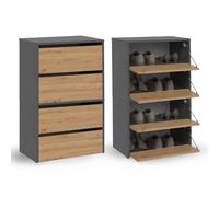 CDF Cómoda moderna con aspecto de madera de roble y antracita - Modo