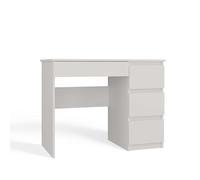 CDF Escritorio 4 Cajones Mesa de Ordenador Oficina Casa Despacho Decoración Diseño Versátil Estudio para Computadora Laptop Portátil Gaming Documentos para Trabajo Juvenil Adulto - Blanco Mate