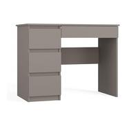 CDF Escritorio 4 Cajones Mesa de Ordenador Oficina Casa Despacho Decoración Diseño Versátil Estudio para Computadora Laptop Portátil Gaming Documentos para Trabajo Juvenil Adulto - Gris Arcilla