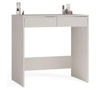 CDF Escritorio Kashmir Beige con 2 Cajones Acanalados Mesa Compacta para Dormitorio Oficina Y Estudio Design Funcional Minimalista 81 x 50 x 80 cm Tablero Resistente