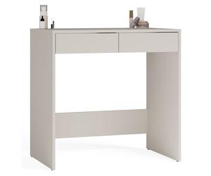CDF Escritorio Kashmir Beige con 2 Cajones Acanalados Mesa Compacta para Dormitorio Oficina Y Estudio Design Funcional Minimalista 81 x 50 x 80 cm Tablero Resistente
