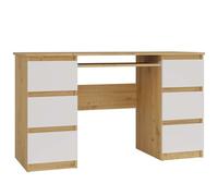 CDF Escritorio para ordenador con espacio de almacenamiento y armario extraíble para teclado, 130 x 76 cm, mesa de trabajo para oficina, habitación juvenil, habitación infantil, oficina en casa y