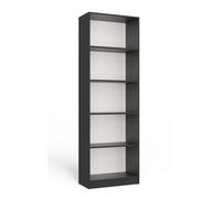 CDF Estantería abierta para archivadores, juguetes, oficina, sala de estar, 5 estantes para guardar documentos y decoración, mueble laminado de 60 cm, estructura robusta, color antracita