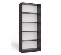 CDF Estantería abierta para archivadores, juguetes, oficina, sala de estar, 5 estantes para guardar documentos y decoración, mueble laminado de 80 cm, estructura robusta, color antracita
