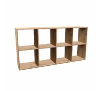 CDF Estantería de pie, estantería con 8 compartimentos, para juguetes, moderno, para oficina, archivador, aparador, habitación infantil, salón, 147 x 75 x 30 cm, roble