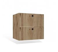 CDF Lavabo Colgante con 2X Cajones Muebles de Baño con Frentes de Lamillas y Tiradores - Almacenamiento para Cosméticos Toallas - Diseño Moderno Tigo 602S Roble Evoke
