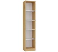 CDF Librería Estantería Abierta con Niveles Mueble para Oficina Sala de Estar Habitacion y Estudio Juvenil Comedor Dormitorio Estrecha Documentos Decoración Moderna - Roble Artisan/Blanco 40cm