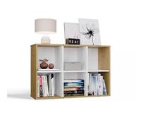 CDF Librería Estantería Abierta con Niveles Mueble para Oficina Sala de Estar Habitacion y Estudio Juvenil Comedor Dormitorio Estrecha Libros Documentos Decoración Moderna - Roble Artisan/Blanco