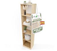 CDF Librería Estantería Abierta con Niveles Mueble para Oficina Sala de Estar Habitacion y Estudio Juvenil Comedor Dormitorio Estrecha Documentos Decoración Moderna Vertical -Roble Artisan 40 cm