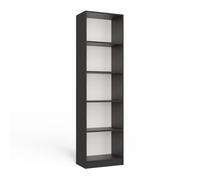 CDF Librería Estantería Abierta con Niveles Mueble para Oficina Sala de Estar Habitacion y Estudio Juvenil Comedor Dormitorio Estrecha Libros Documentos Decoración Moderna Vertical -Antracita 50 cm