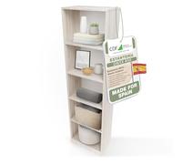 CDF Librería Estantería Abierta con Niveles Mueble para Oficina Sala de Estar Habitacion y Estudio Juvenil Comedor Dormitorio Estrecha Documentos Decoración Moderna Vertical -Roble Sonoma 50 cm