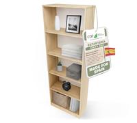 CDF Librería Estantería Abierta con Niveles Mueble para Oficina Sala de Estar Habitacion y Estudio Juvenil Comedor Dormitorio Estrecha Documentos Decoración Moderna Vertical -Roble Artisan 60 cm