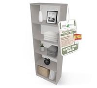 CDF Librería Estantería Abierta con Niveles Mueble para Oficina Sala de Estar Habitacion y Estudio Juvenil Comedor Dormitorio Estrecha Libros Documentos Decoración Moderna Vertical -Arcilla 60 cm