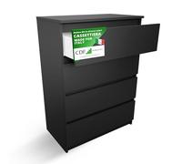 CDF Malwa M4 - Cajonera para Documentos, Objetos pequeños, Ideal para salón, Dormitorio, habitación Infantil, habitación de Adolescentes y Oficina, 4 cajones espaciosos